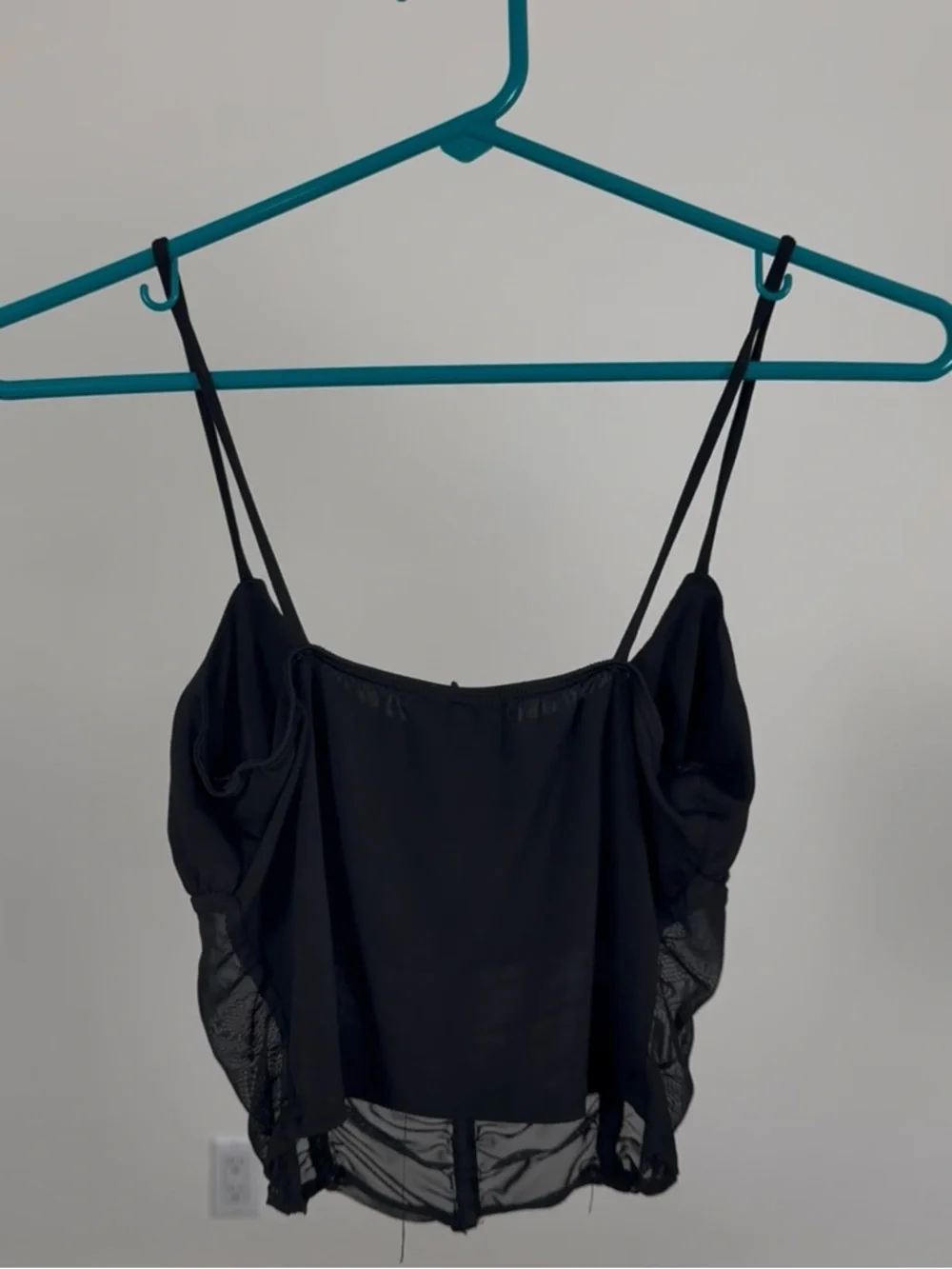 Rue21 Black Sheer Ruched Crop Cami - Picture 4 of 5